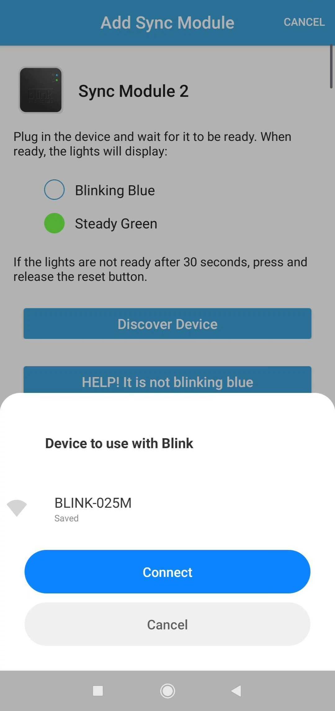 Blink Sync Module Not Connecting to Wifi