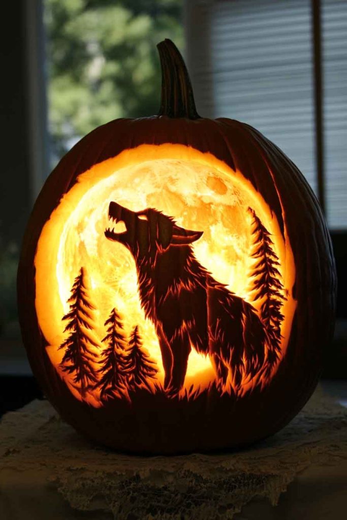 Howling Wolf at Moon
