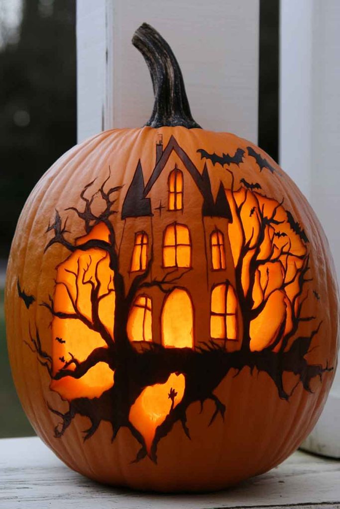 Spooky Haunted House Silhouette