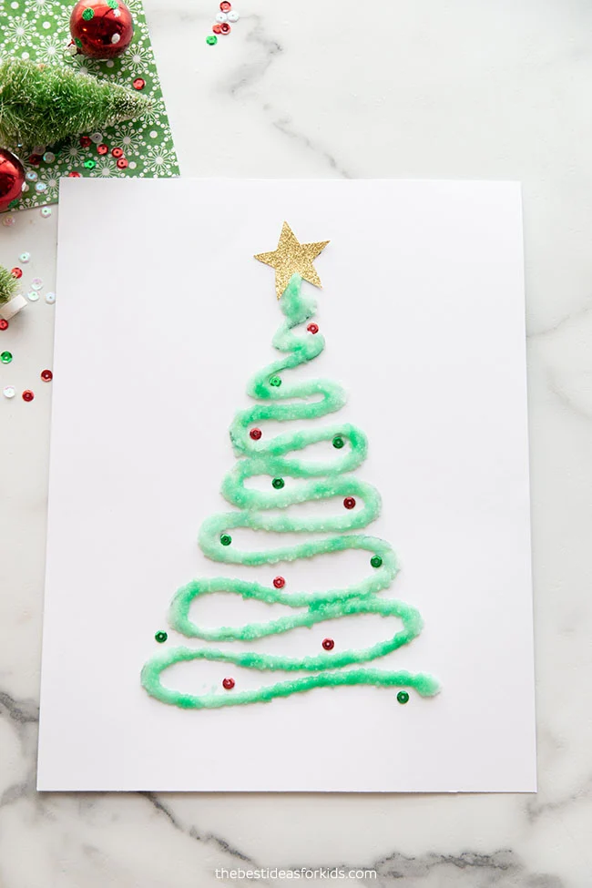 Salt Painted Christmas Tree