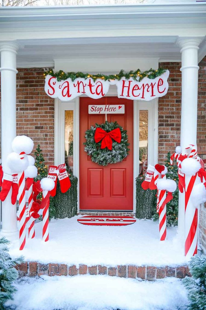 Candy Cane Lane Porch Display