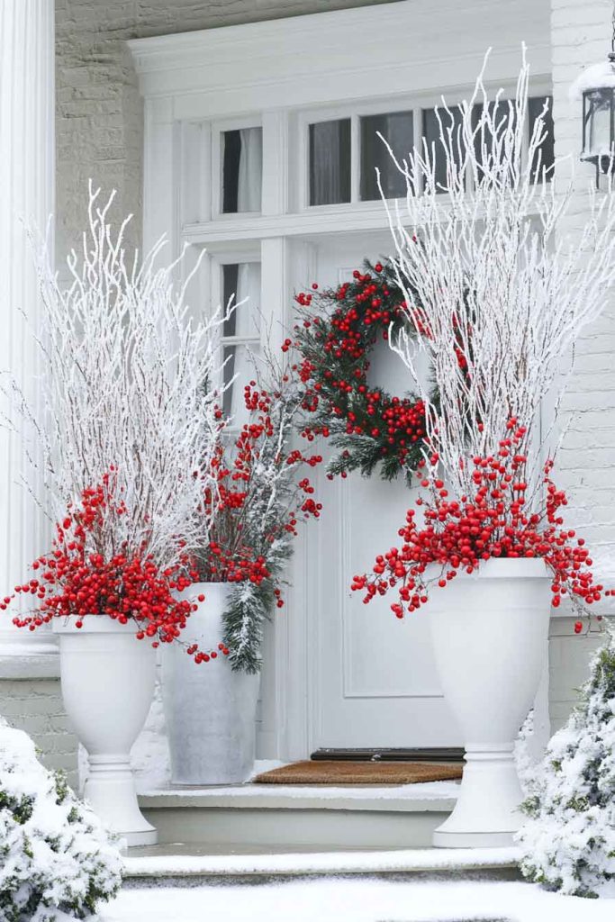 Snowy Branch and Berry Display