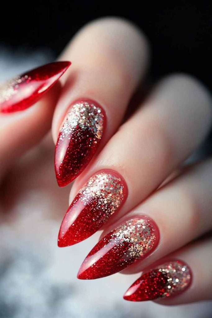 Red Glitter Gradient Ombre