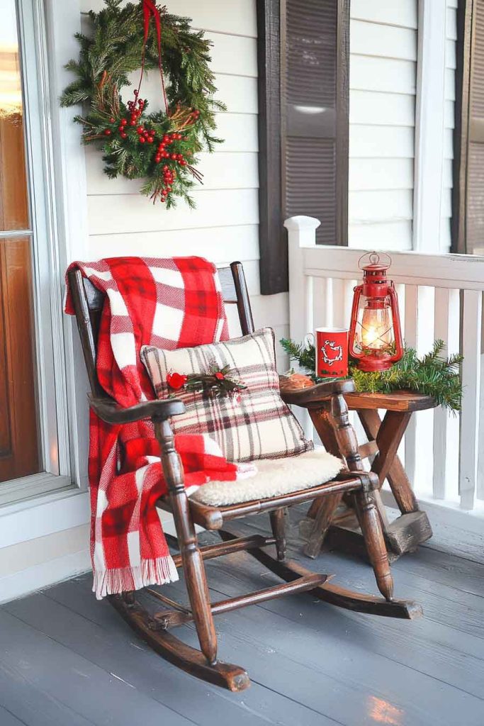 Cozy Porch with Rocking Chair Scene