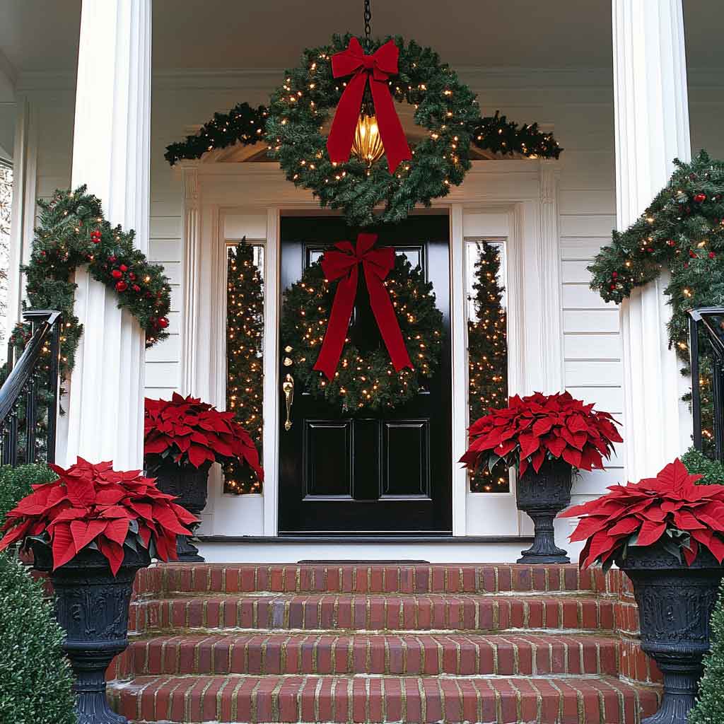 Traditional Garland and Bow Porch