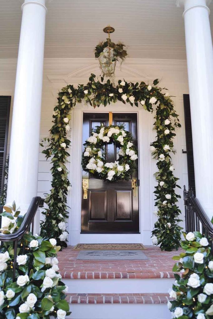 Elegant Magnolia and White Rose Display