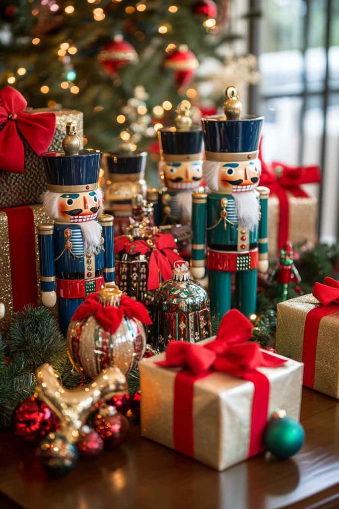 Traditional Christmas Vignette with Nutcrackers