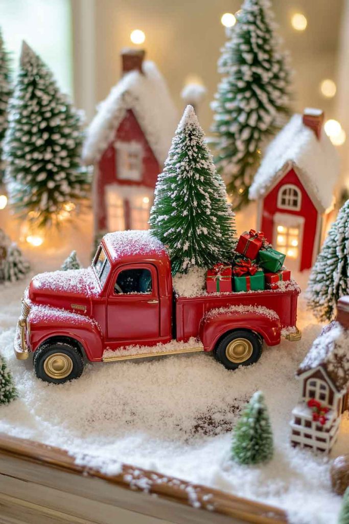Vintage Truck Christmas Scene