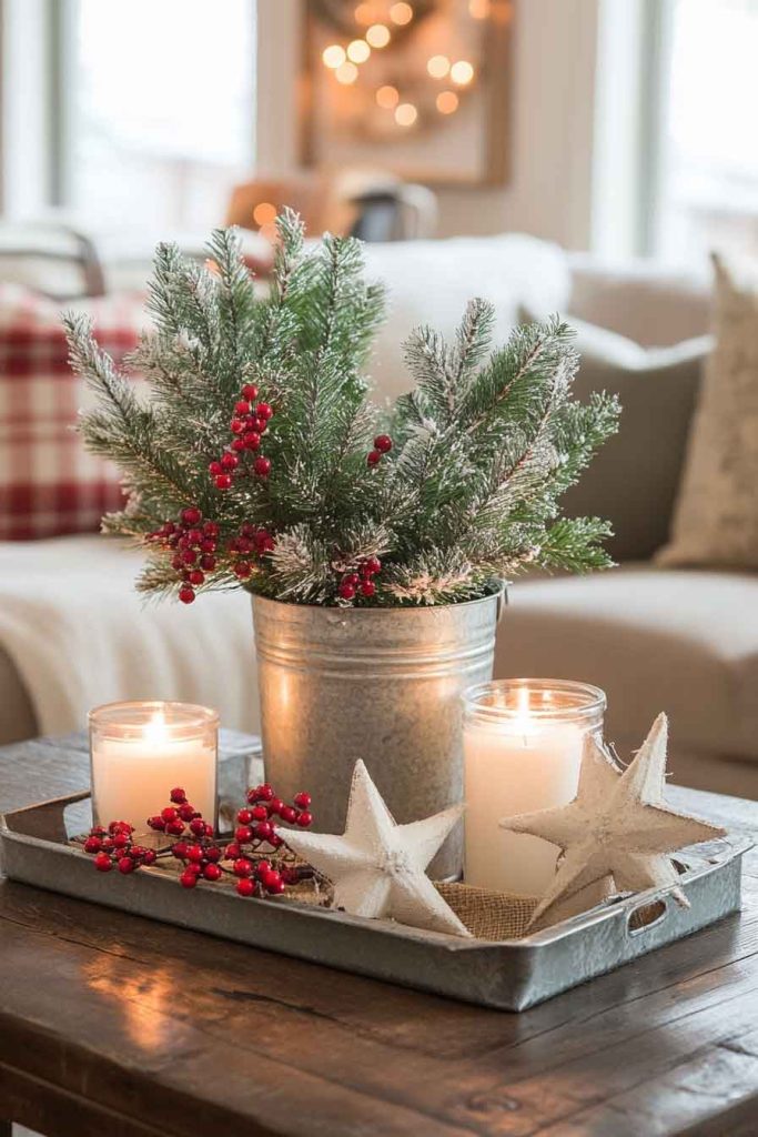 Farmhouse Galvanized Bucket Display