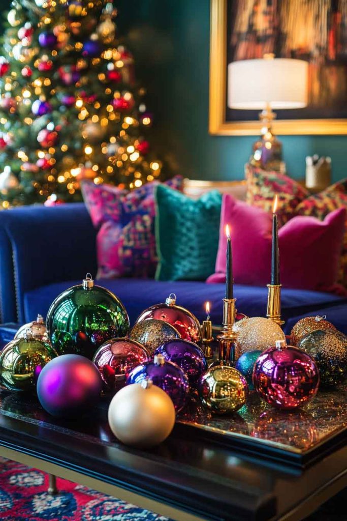 Jewel-Toned Christmas Coffee Table
