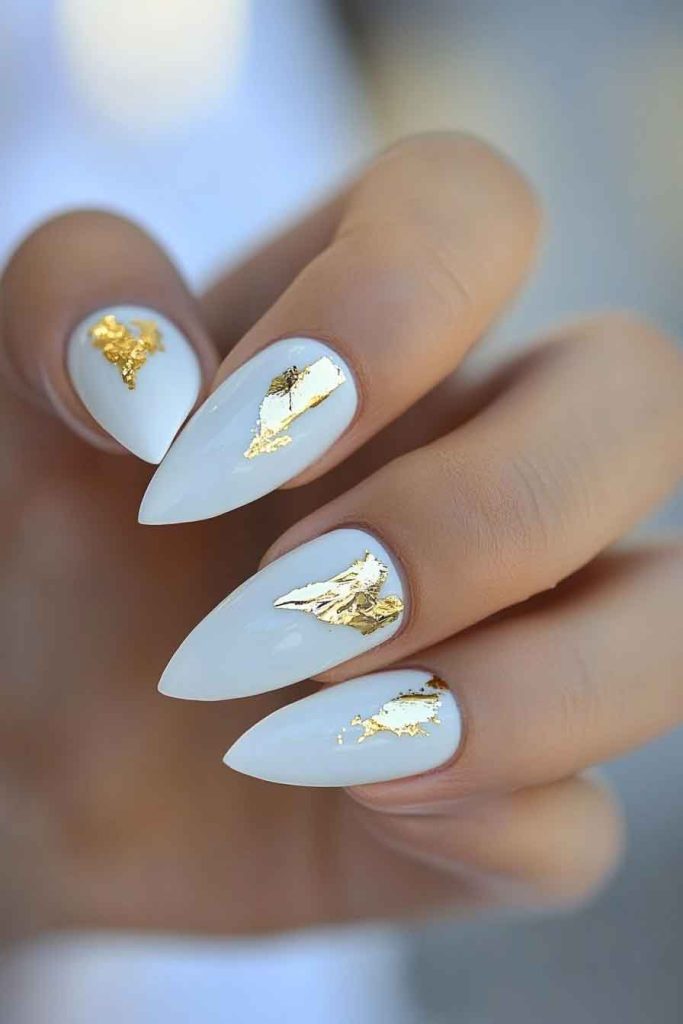 Classy Pearl White with Gold Leaf
