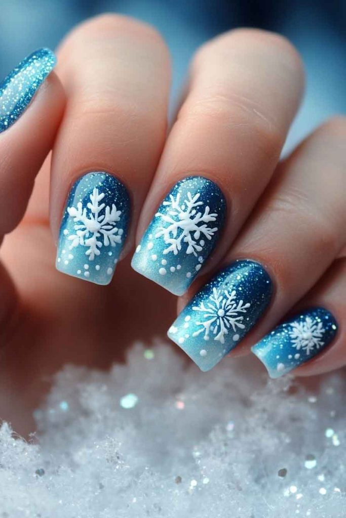 Sparkling Silver and Blue Frozen Theme