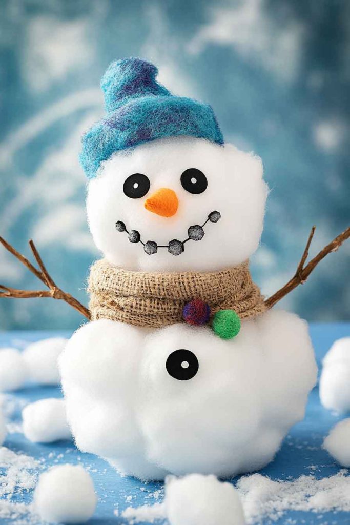 Cotton Ball Snowman
