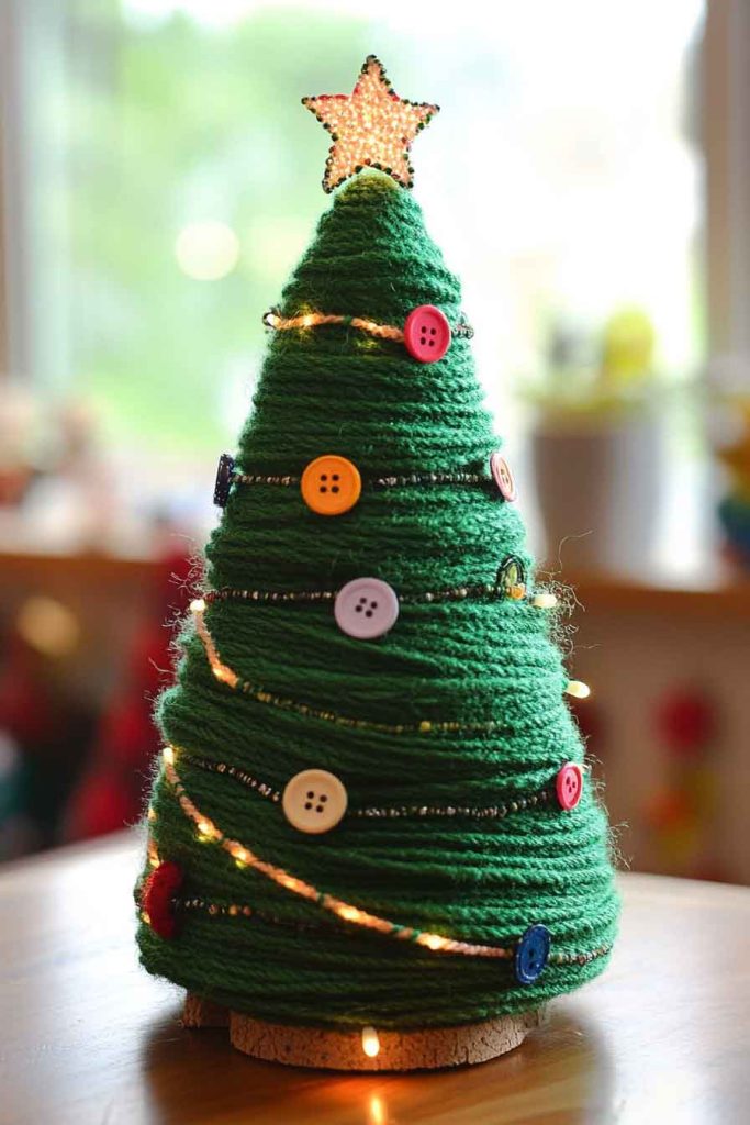 Yarn-Wrapped Christmas Tree