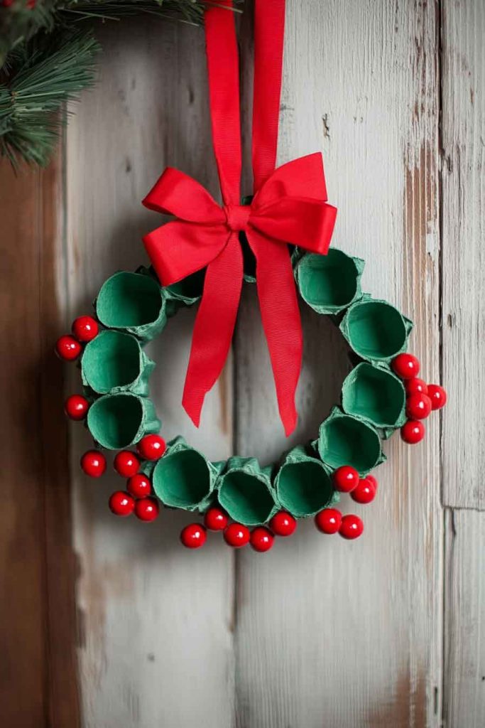 Egg Carton Christmas Wreath