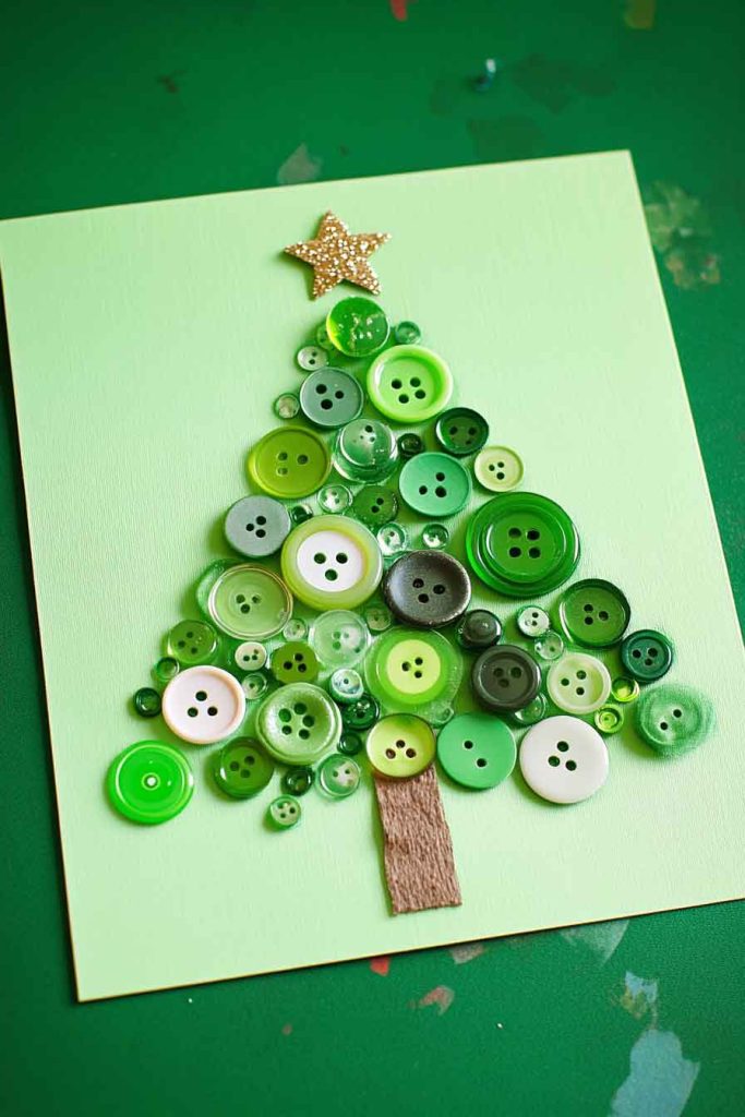 Button Christmas Tree Card