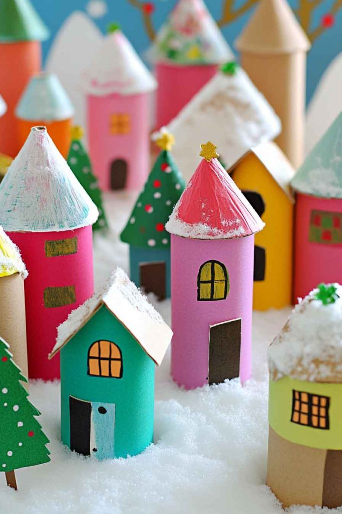 Paper Roll Christmas Village