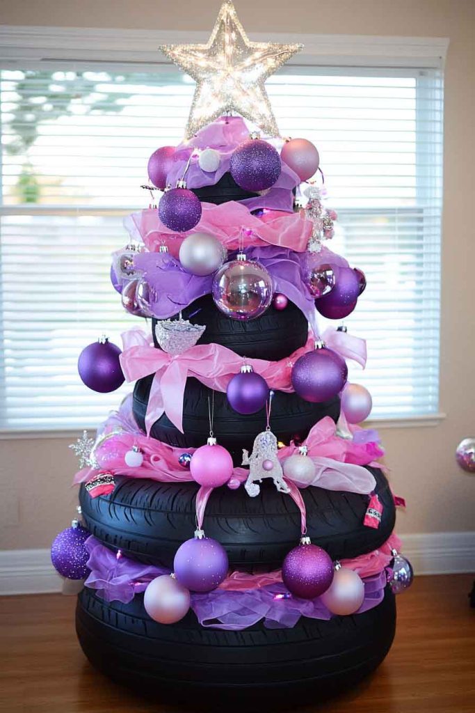 Pink and Purple Princess Tire Tree