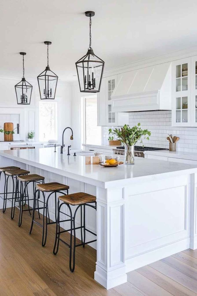 Classic White Kitchen Island