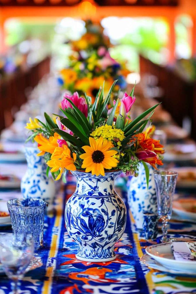 Classic Talavera Pottery Display