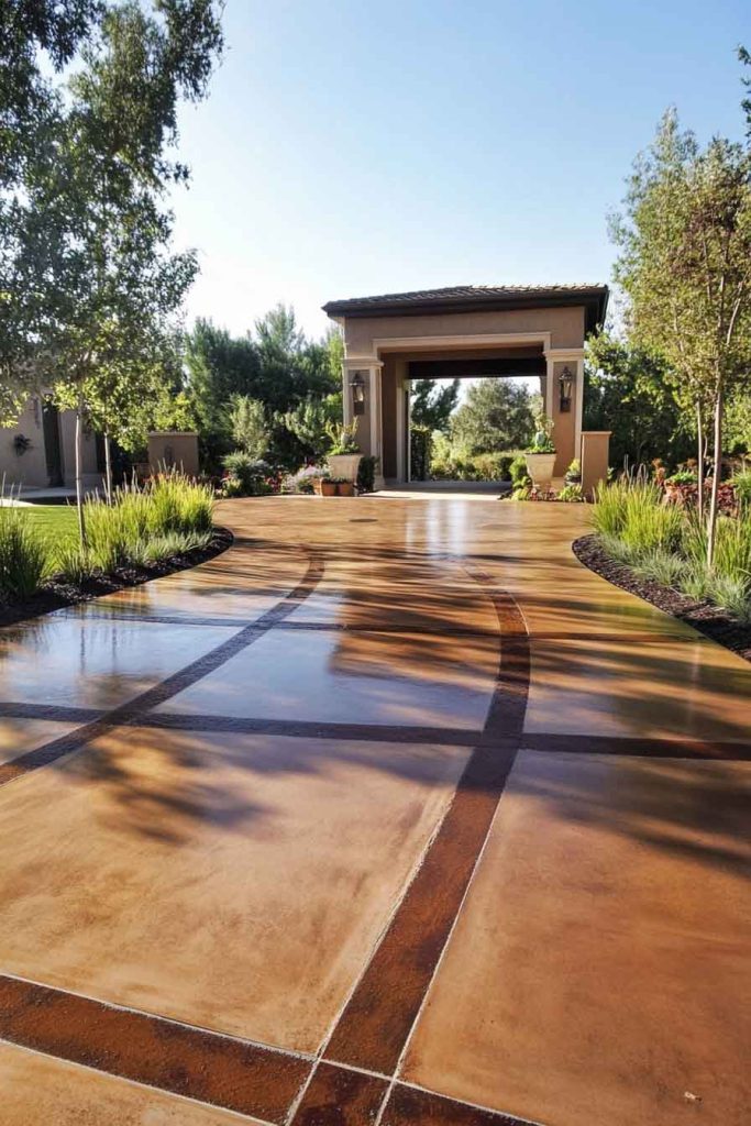 Poured Concrete with Geometric Patterns