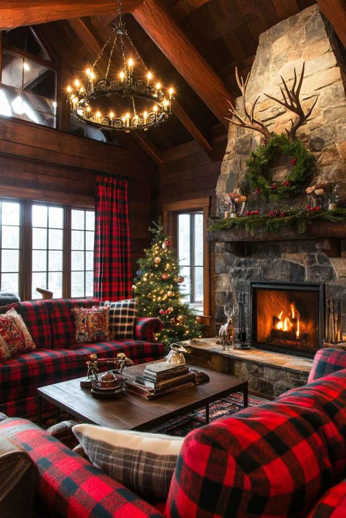 Rustic Plaid Christmas Wallpaper