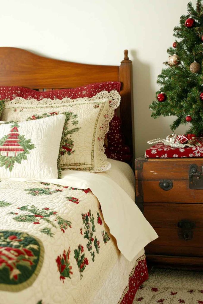 Bedroom Styled with Vintage Quilts