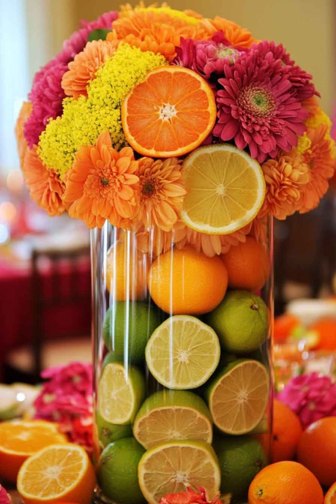Fresh Fruit and Flower Combination