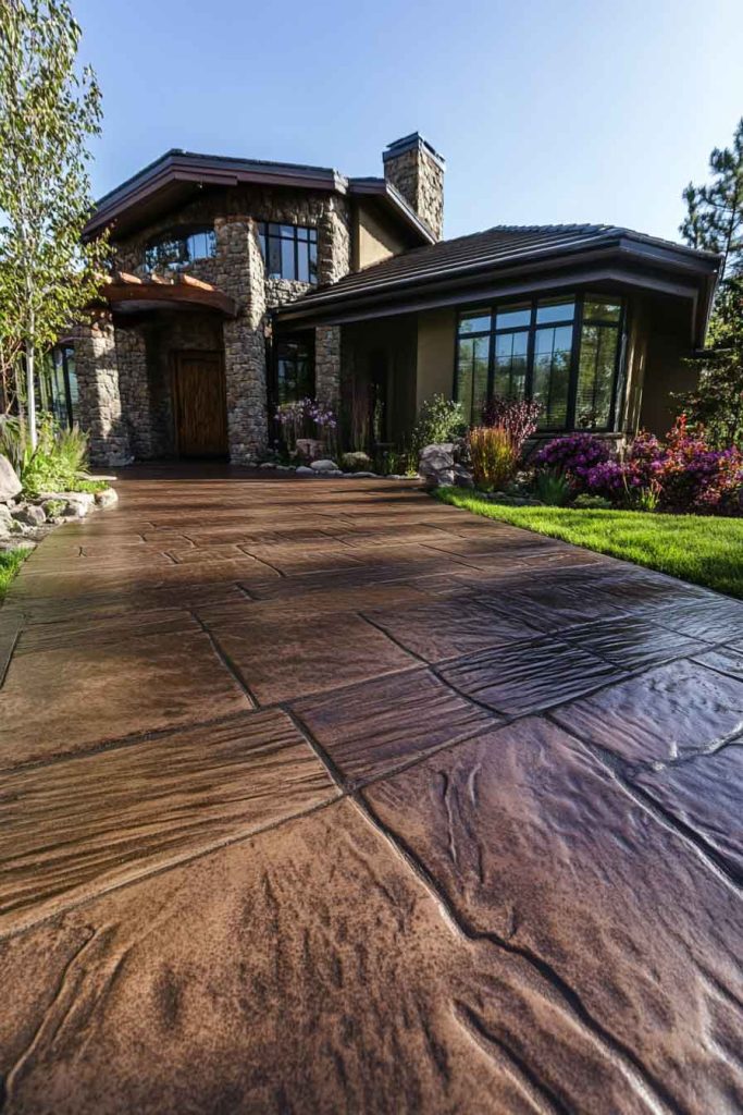 Stamped Concrete with Wood Plank Design