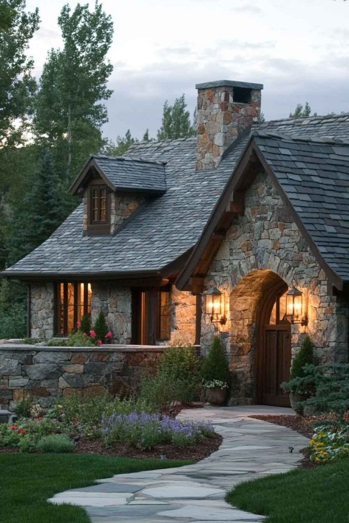 Rustic Stone Cottage with Slate Roof