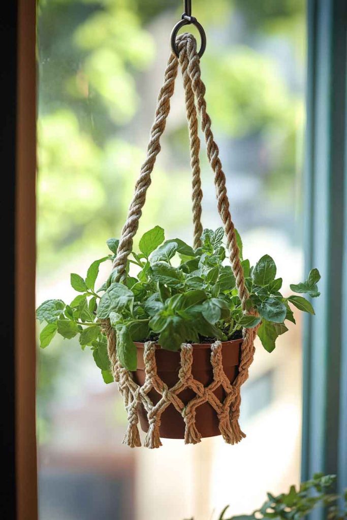 Macramé Plant Hanger for Witchy Herbs