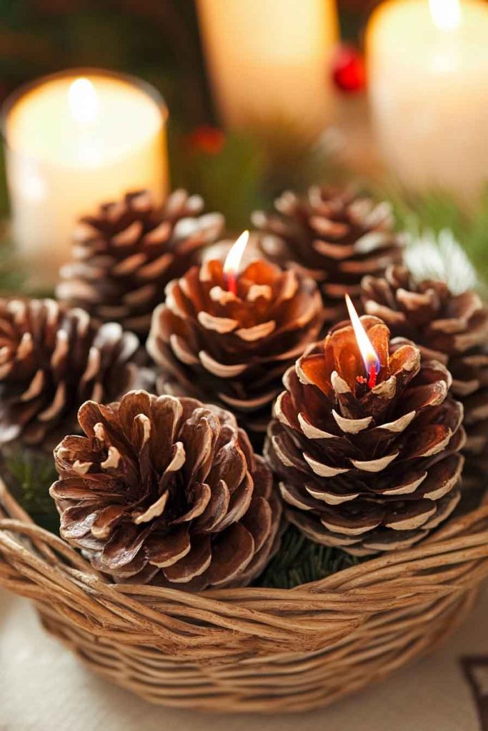 Pinecone Fire Starters with Wax