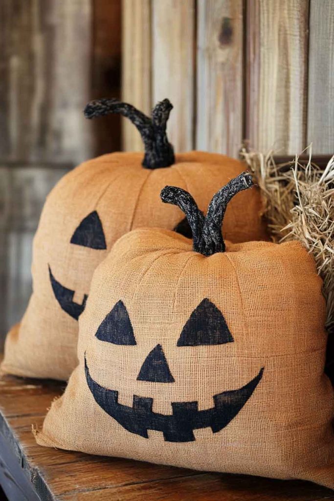 Burlap Pumpkin Pillows 