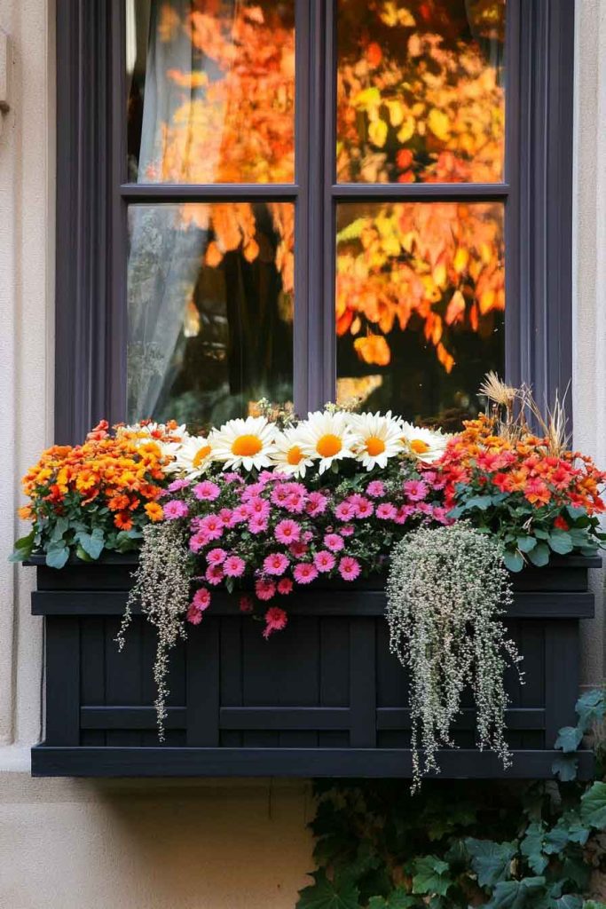 Window Boxes with Fall Plants