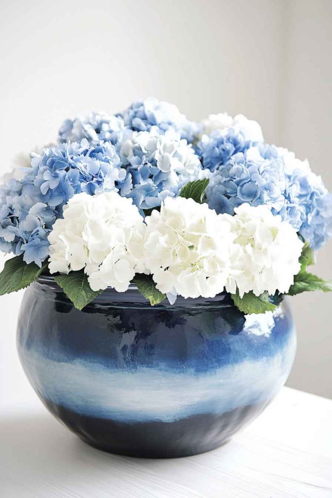 Ombre-Painted Cauldron in Ocean Blues