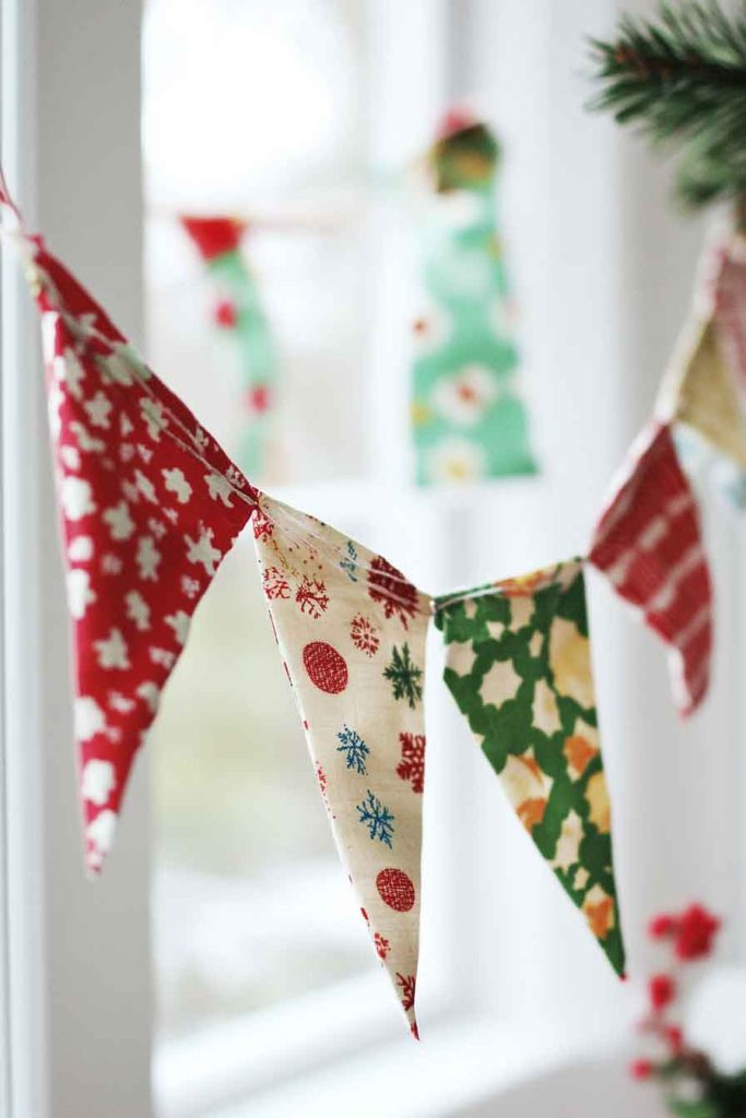 Fabric Scrap Christmas Bunting