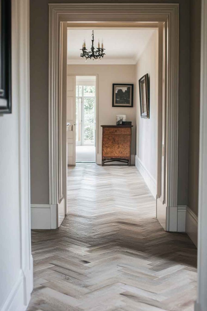 Use a Herringbone or Patterned Floor Tile