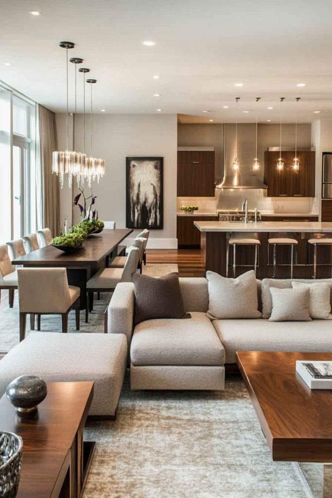 Open-Concept Living and Dining Area