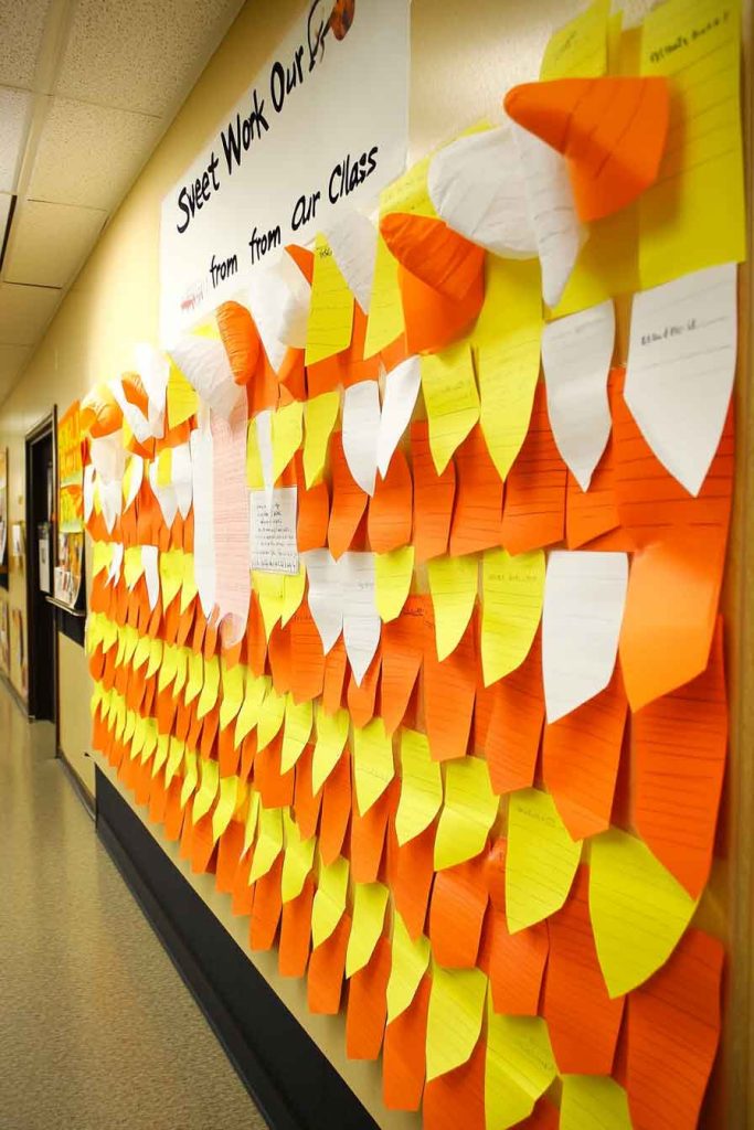 Candy Corn Bulletin Board with Student Work Display