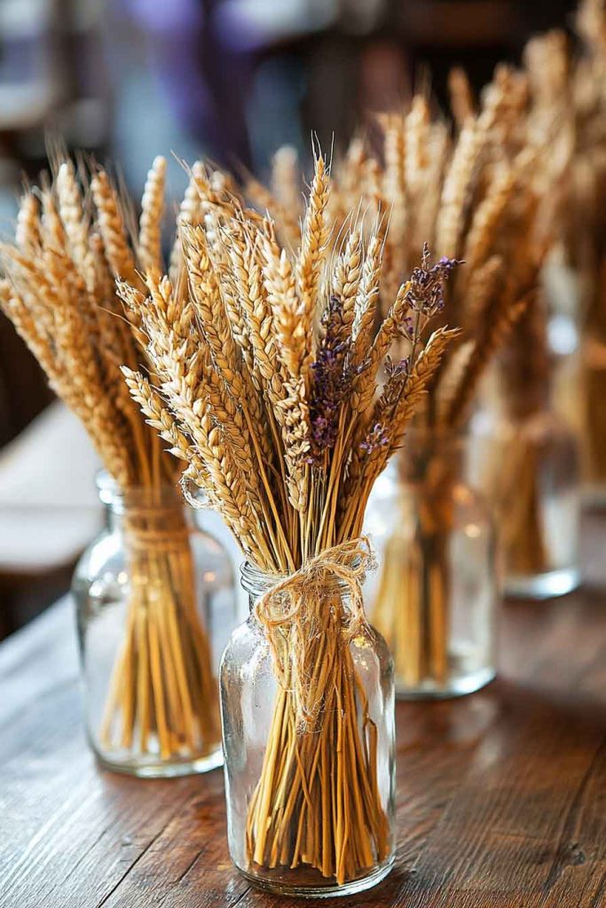 Wheat Sheaf Bundles as Table Decorations