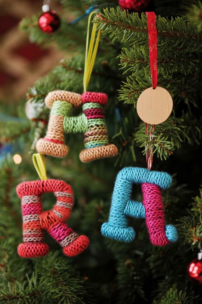 Yarn-Wrapped Letter Ornaments