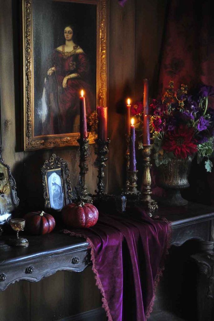 Victorian Gothic Halloween Entry Table
