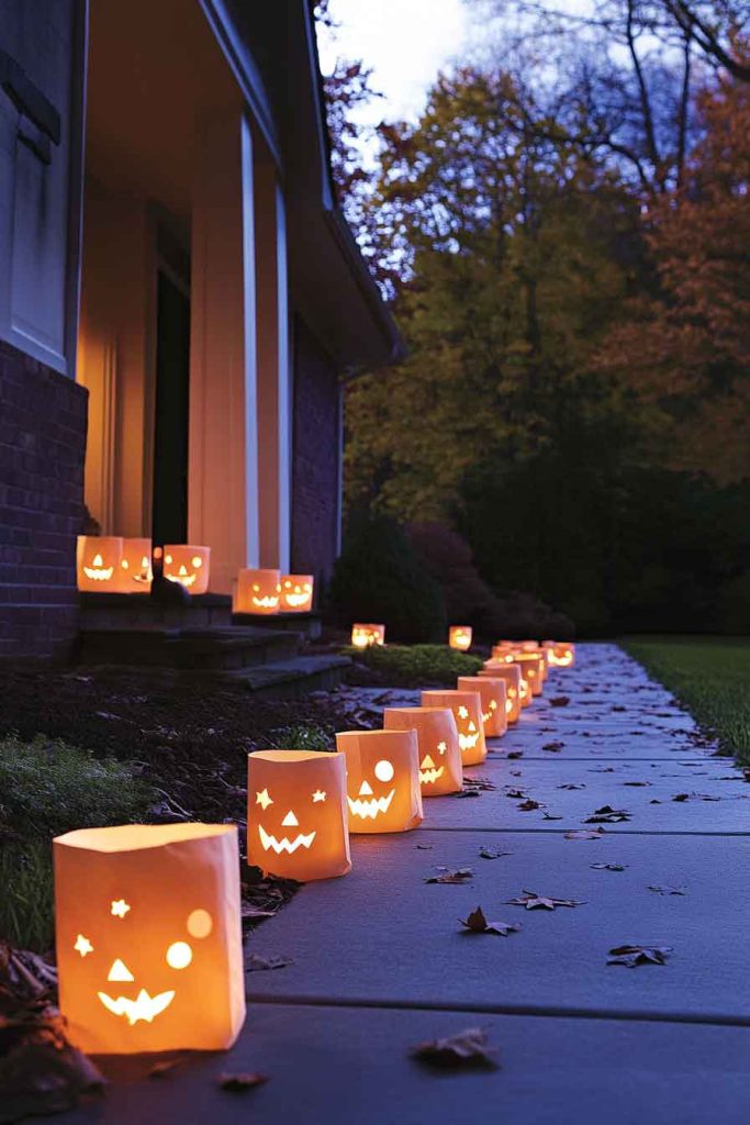 Minimalist Outdoor Luminaria Path