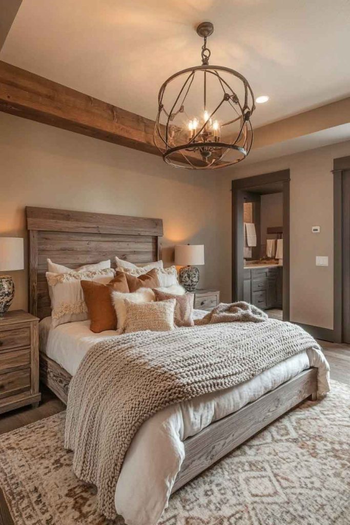 Rustic Bedroom with Natural Wood Elements