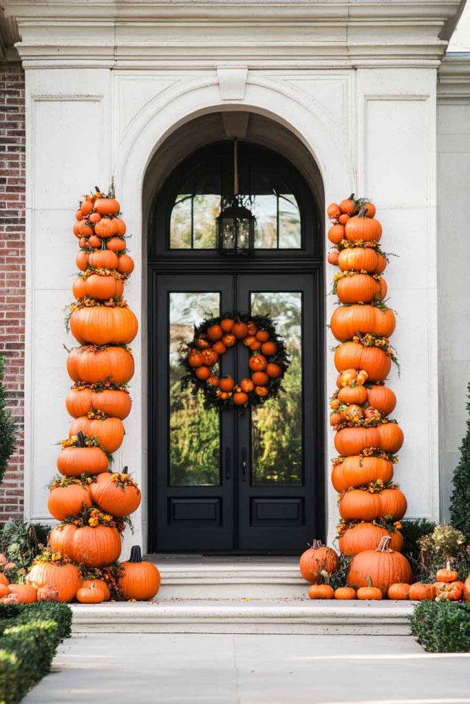 Pumpkin Topiary Entry Display