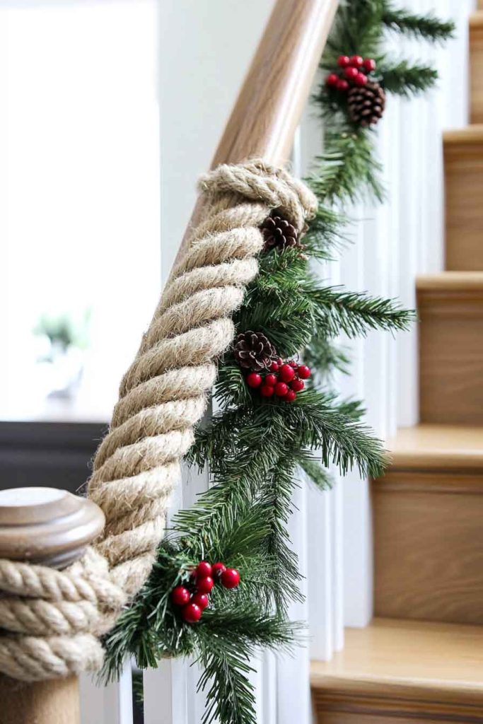 Natural Rope Garland with Greenery