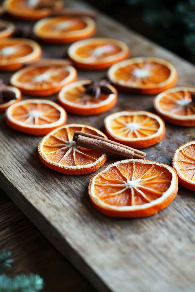 Dried Orange Slice Garland with Cinnamon Sticks