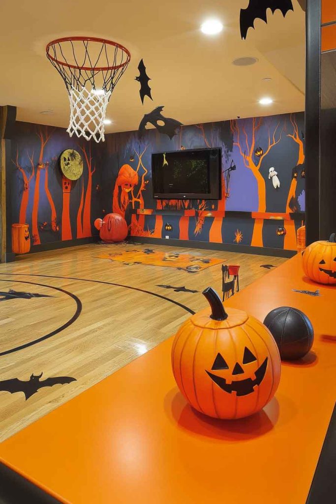Sports-Themed Halloween Game Room