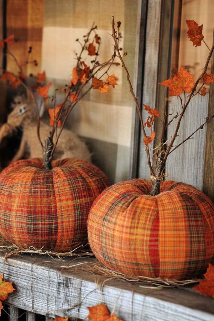 Homespun Fabric Pumpkins 