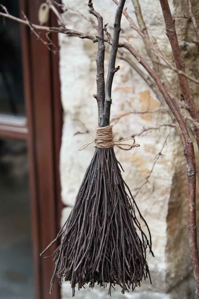 Witch's Broom from Natural Twigs and Branch